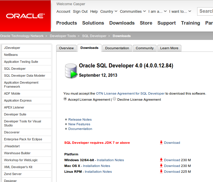 Oracle SQLDeveloper 4 on Debian/Ubuntu/Mint