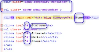 Blogger açılır menü isimlerinin düzenlenmesi