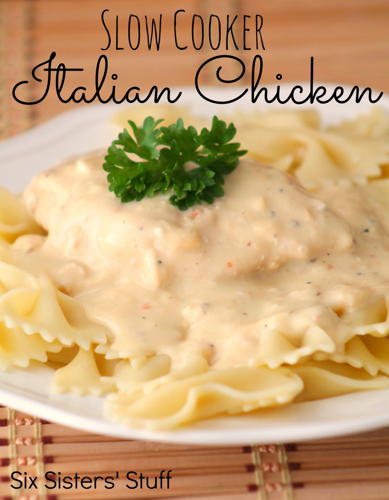 Slow Cooker Italian Chicken Recipe / Six Sisters' Stuff Six Sisters