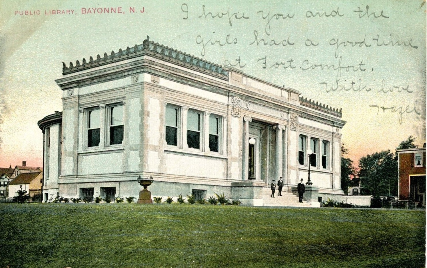 Library Postcards 1909, Public Library, Bayonne, New Jersey