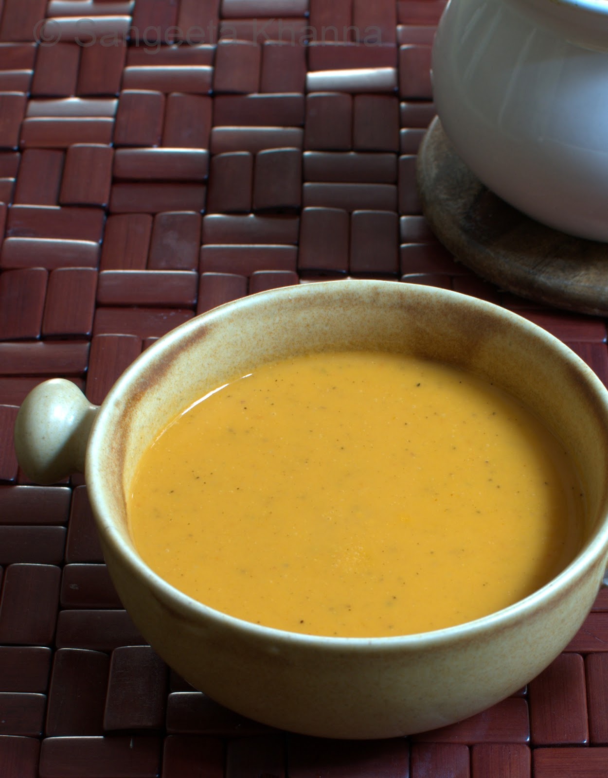 Carrots and sweet potatoes soup Fasting or feasting recipes..