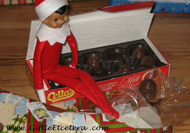 Elf on the Shelf Ideas, cherries, chocolates