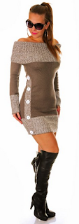 sexy sweater dress with a cowl neck