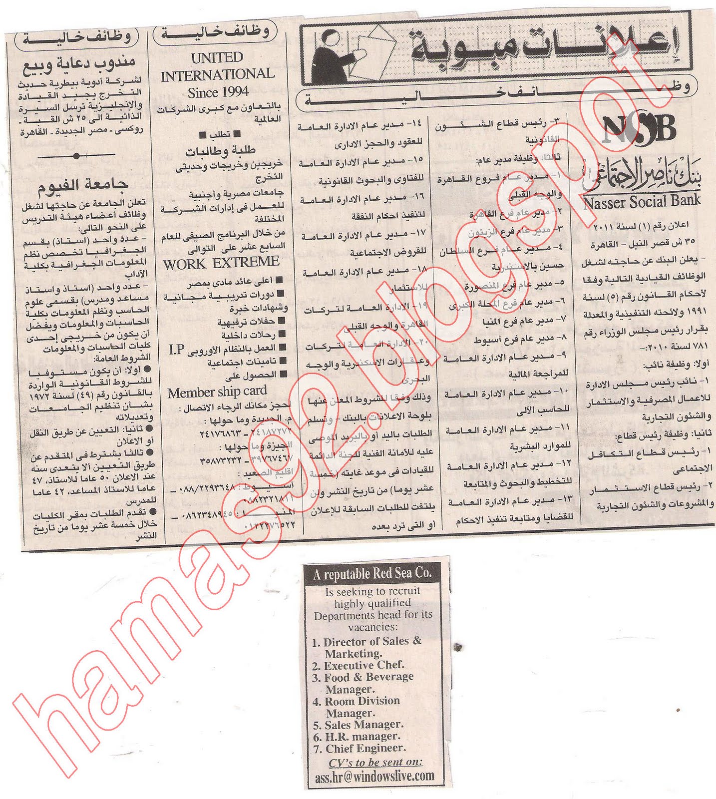 وظائف جريدة الاهرام الخميس 2 يونيو 2011  - وظائف بنك ناصر الاجتماعى Picture+001