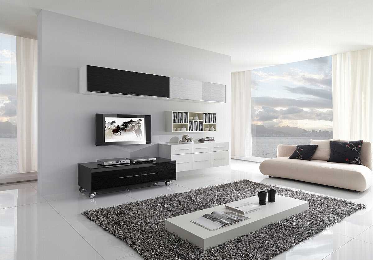 modern interior design living room white
