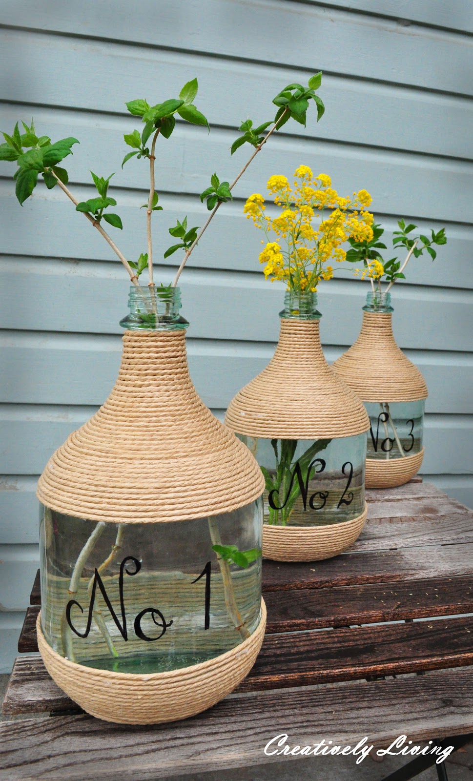 Wine Jugs and Jute Creatively Living Blog