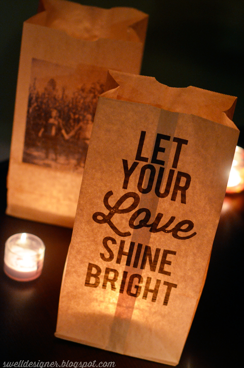 Photo & Quote Paper Bag Wedding Luminaries