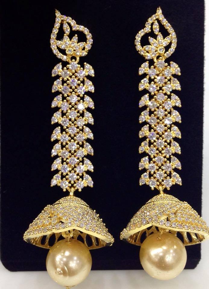 Exclusive Large Cz Jumkas Online Earrings Elegantfahionwear Exclusive Large Cz Jumkas Online Earrings