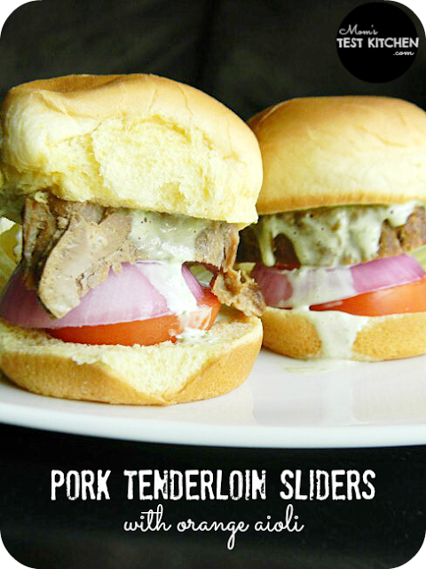 Pork Tenderloin Sliders with Orange Aioli