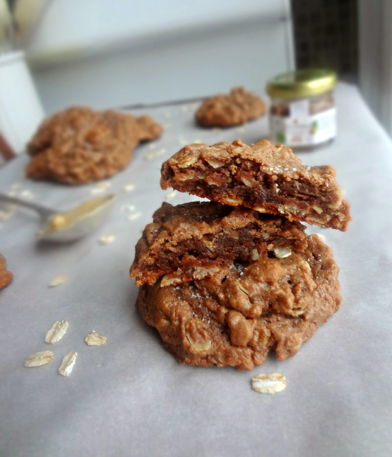 The Cooking Actress Flourless Peanut Butter & Nutella Oatmeal Cookies