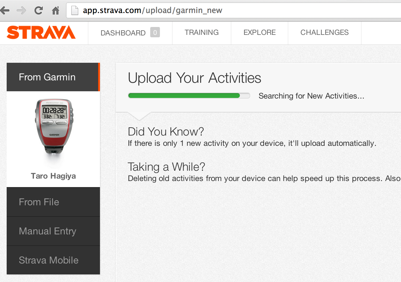 garmin forerunner 305 strava