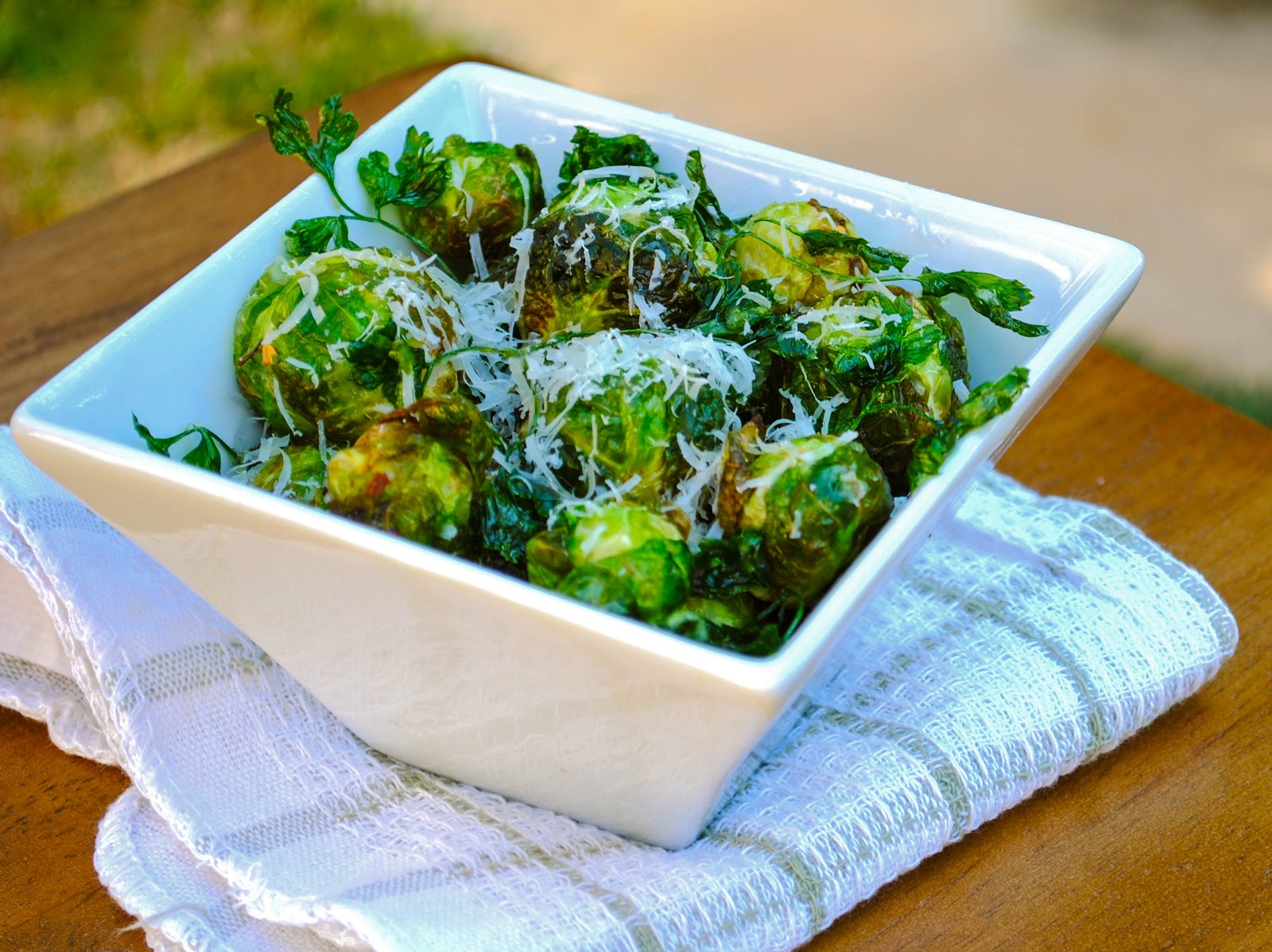 Fried Brussels Sprouts with Crispy Parsley and Parmesan Virtually