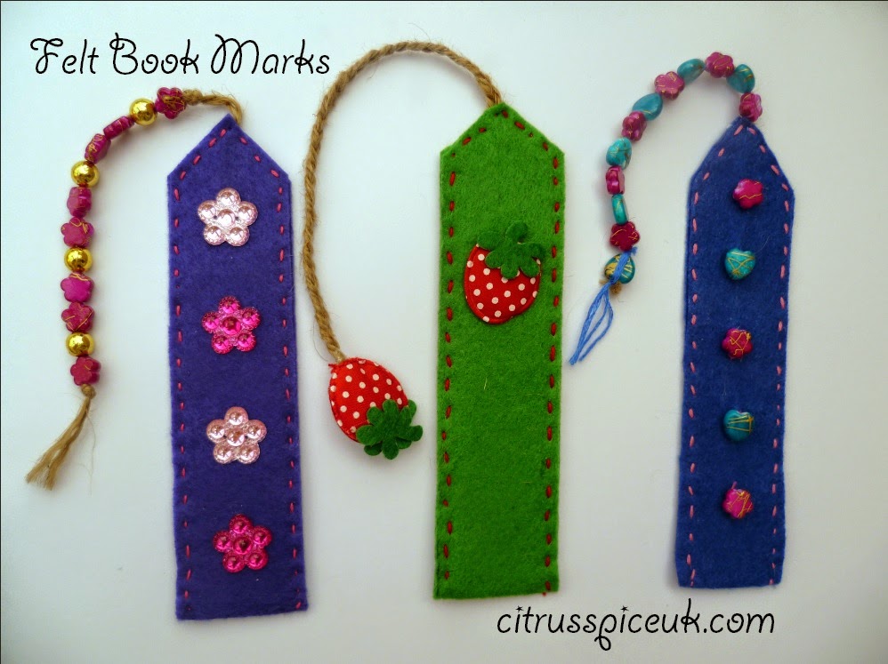 Felt Book Marks Video tutorial Citrus Spice and Travels