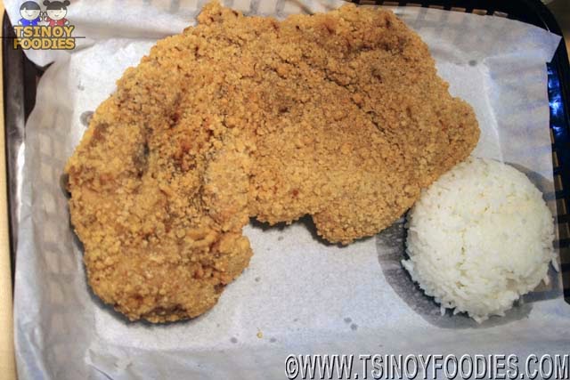original large fried chicken with rice and drink