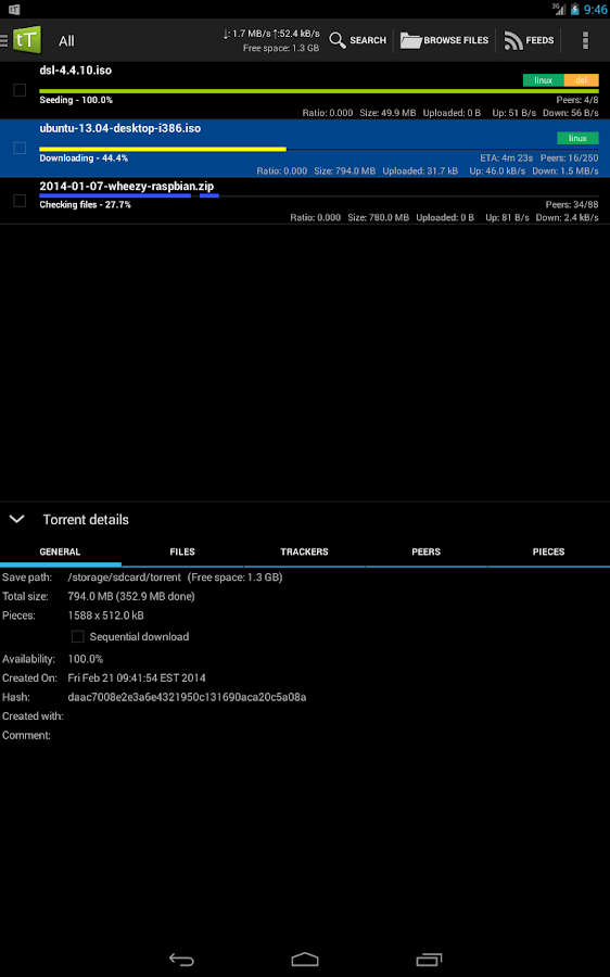 tTorrent Pro - Torrent Client v1.3.4.2 APK free cracked