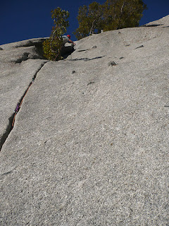 Rich Lambert leading Bushwack Crack in Little Cottonwood Canyon Rich Lambert leading Bushwhack Crack in Little Cottonwood Canyon