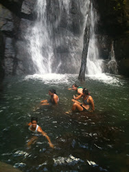 In the waterfall