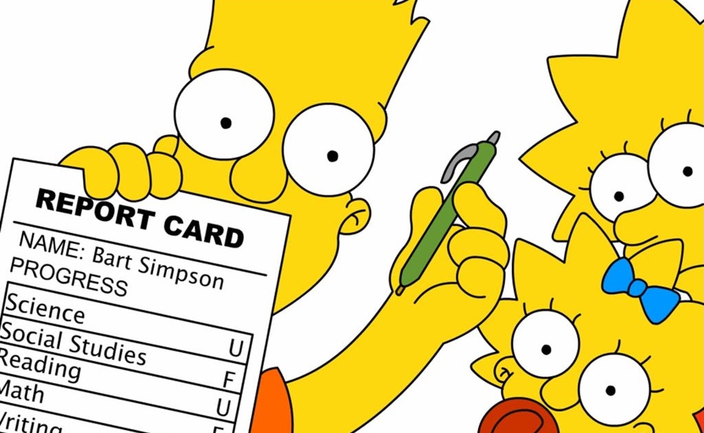 The Simpsons Barts Report Card