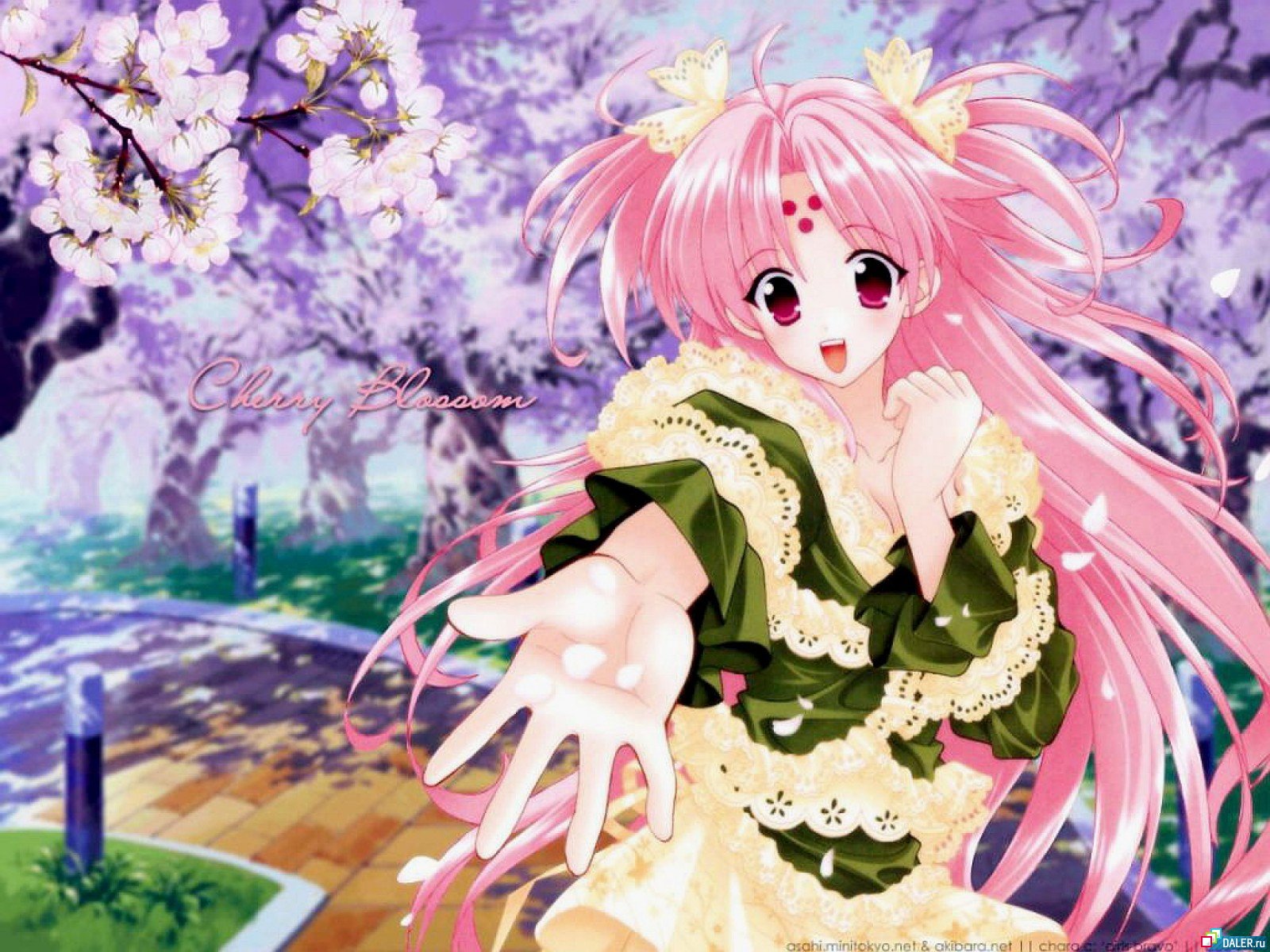 anime happy A+Very+Happy+Anime+Girl+Having+A+Great+Time+In+A+Park+Full+Of+Flowers