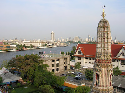Bangkok desde Wat Arun (Pagoda del templo del Amanecer) wat aru, bangkok, tailandia,vuelta al mundo, round the world, información viajes, consejos, fotos, guía, diario, excursiones