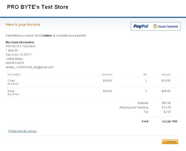 Paypal Invoicing - Send Invoice