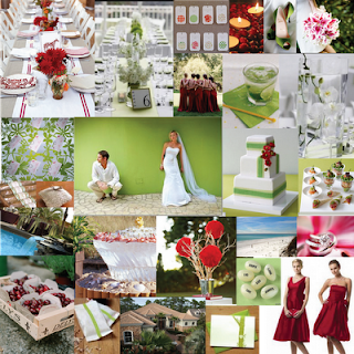 Green and Red Wedding Inspiration Board