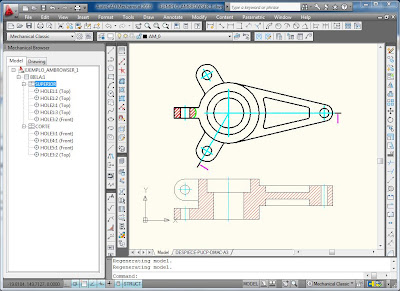 Ejemplo de Tutorial de AutoCAD para activar la ventana de componentes Mechanical Browser Ejemplo de Tutorial de AutoCAD para activar la ventana de componentes Mechanical Browser