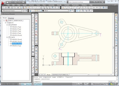 Ejemplo de Tutorial de AutoCAD para activar la ventana de componentes Mechanical Browser Ejemplo de Tutorial de AutoCAD para activar la ventana de componentes Mechanical Browser