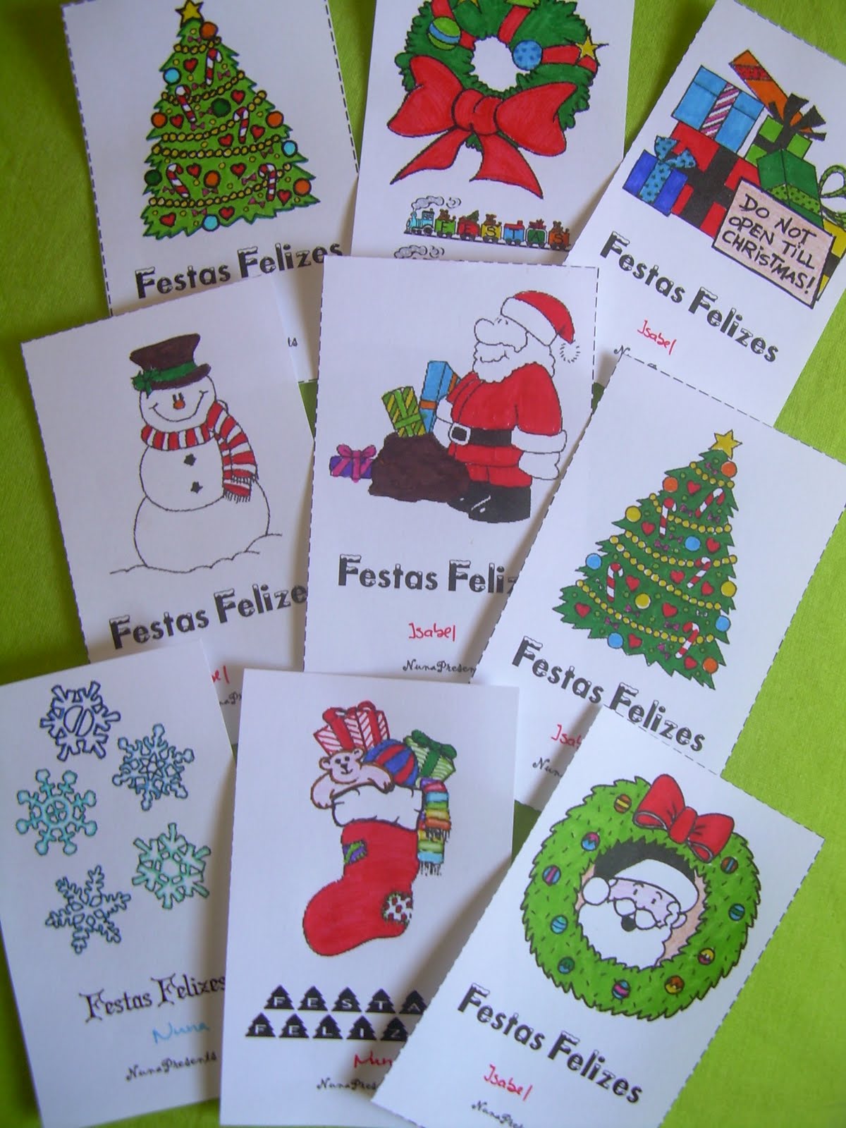 NunaPresents: Cartões de Natal para Colorir