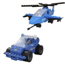 Best-Lock 240pc Police Copter and Car