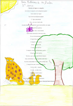 ilustração da fábula-poema ''O tigre e o esquilo"