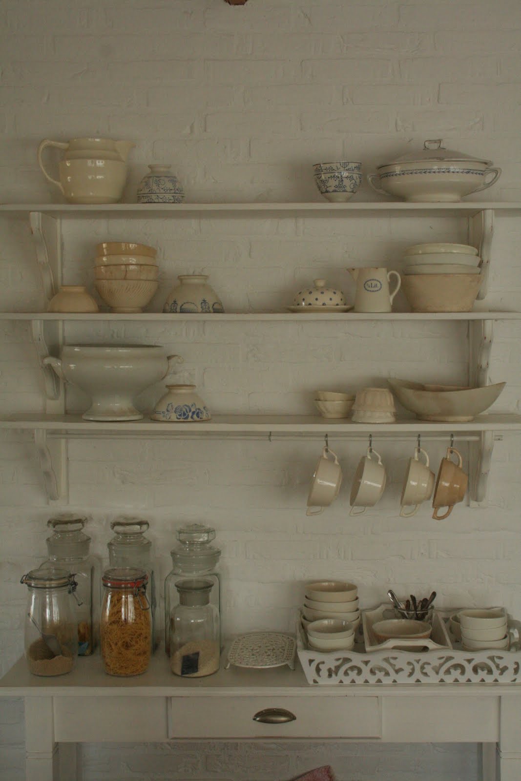 Servies en brocante: mams keuken & bijkeuken Keuken in blauw wit