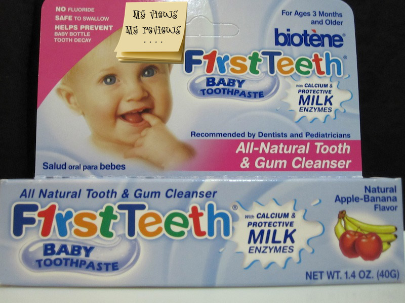 My Views and Reviews Biotene F1rst Teeth Baby Toothpaste Made for babies.
