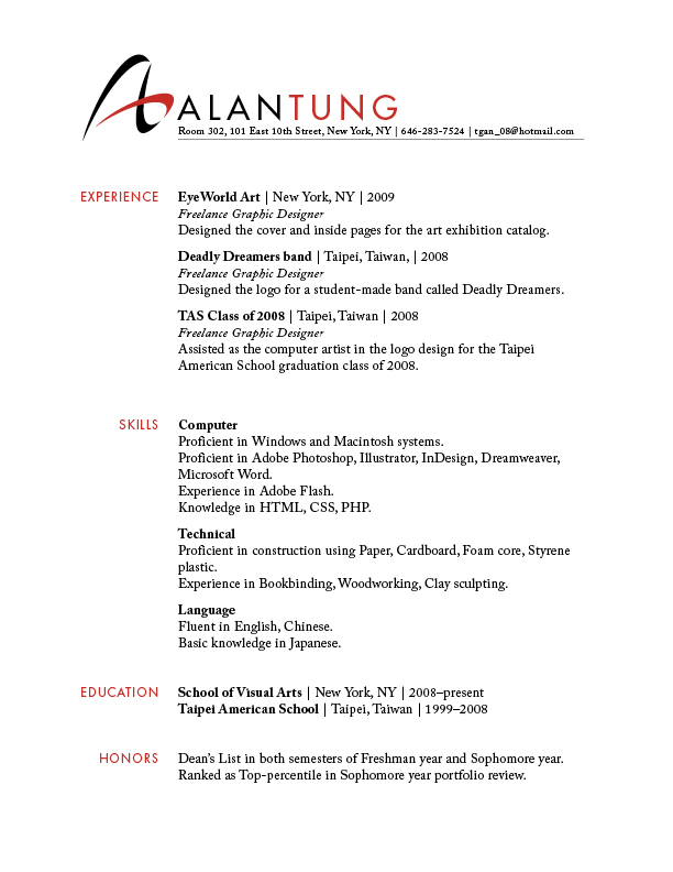 alan s type design web design resume how to type the perfect resumes