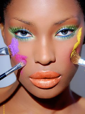 colorful makeup looks. Blue and green summer make up