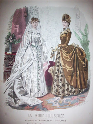1885, Wedding Dress. Pin Up Wedding Gown. 1885, Wedding Dress.