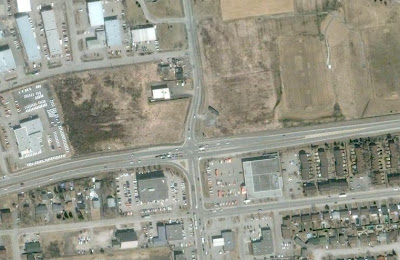 Overhead view of La Verendrye and Greber intersection
