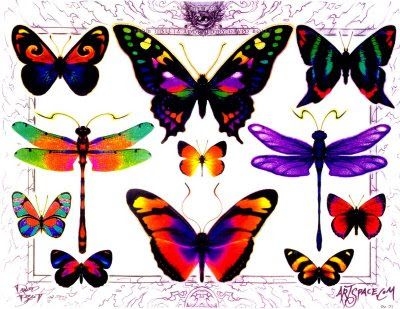 Butterfly Tattoo Flash Design