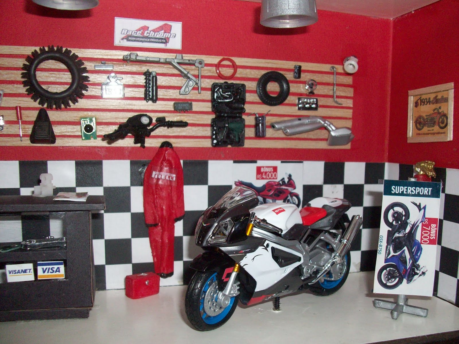 ExpoMini Miniaturas de oficinas de motos e carros -> Decoração De Oficina Mecanica De Motos ExpoMini Miniaturas de oficinas de motos e carros -> Decoração De Oficina Mecanica De Motos
