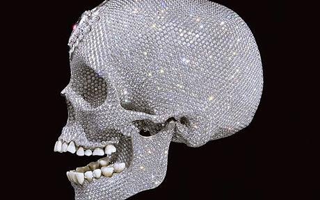 Raro para el amor de Dios Damien Hirst cráneo primero