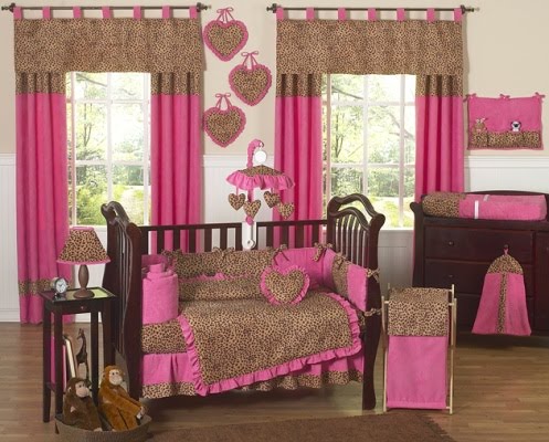 Leopard Print Embroidered pink animal print bedding. Leopard Print Embroidered