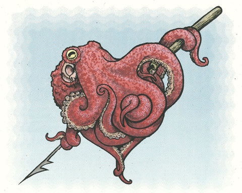 octopus and heart