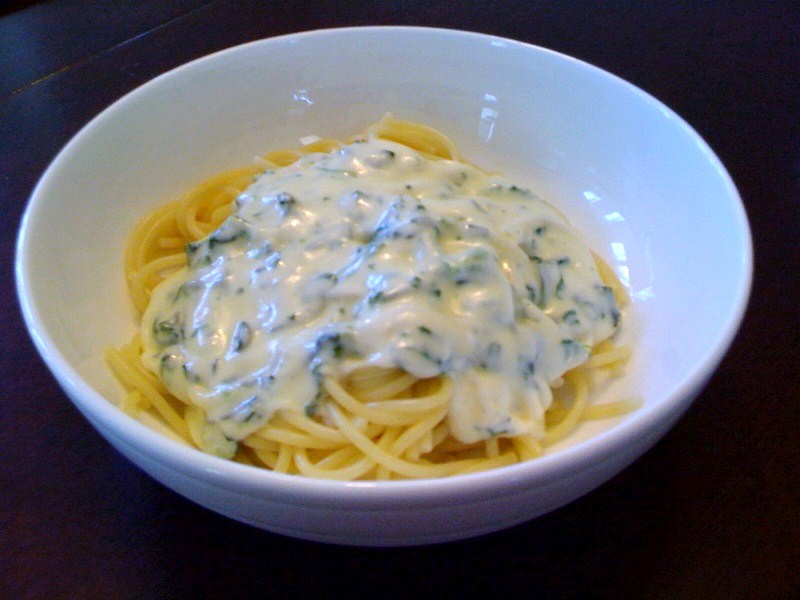 The Persnickety Picnic Spinach Alfredo Pasta