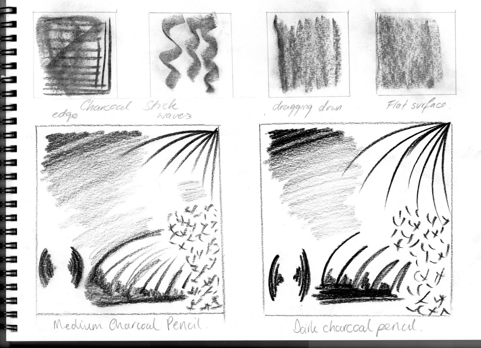 Karen's Art Blog Markmaking and charcoal exercises.