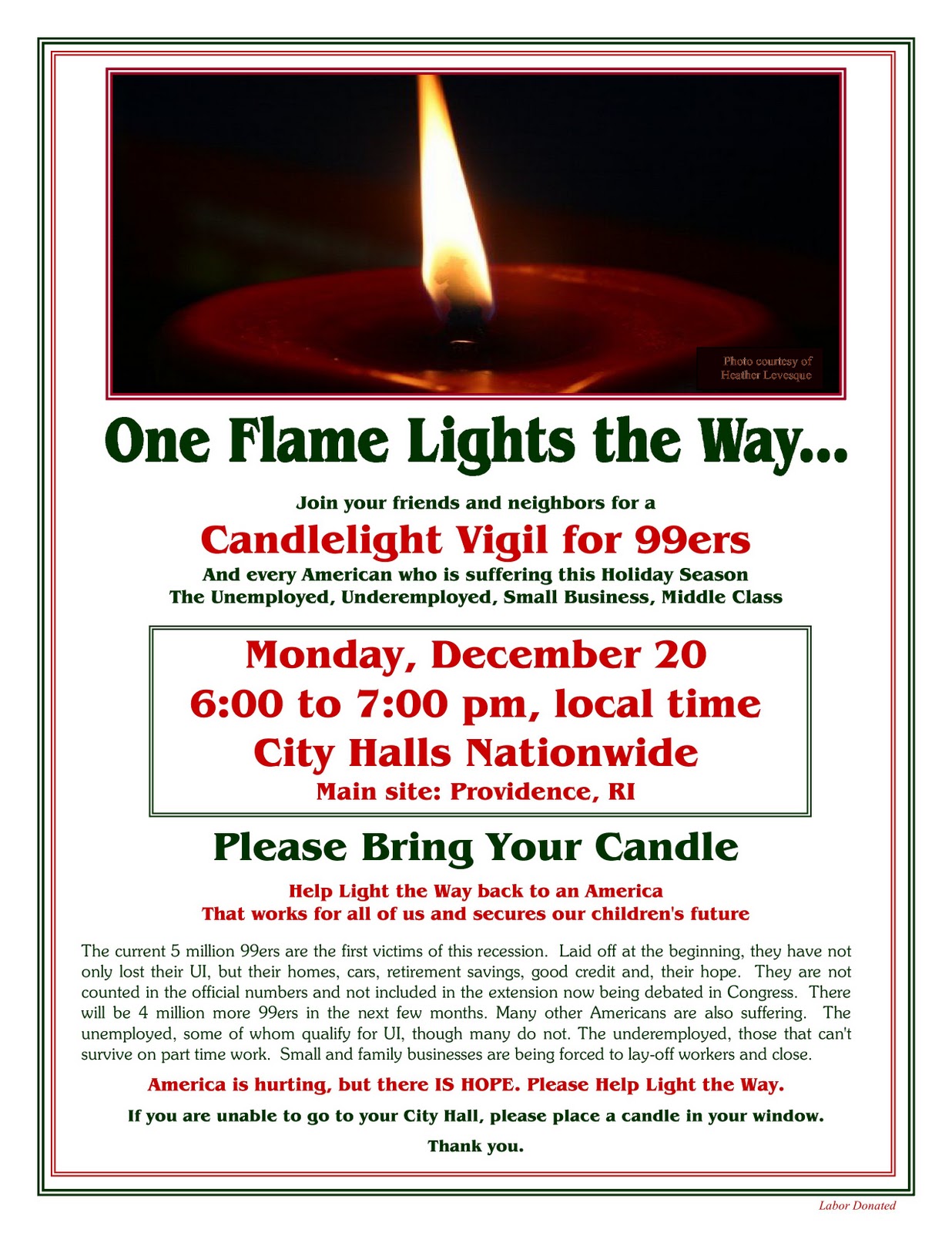 Candlelight Vigil Flyer
