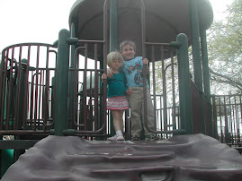 Playing with cousin Lane at the park