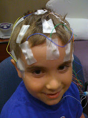 Sticker time!  Cam having his EEG