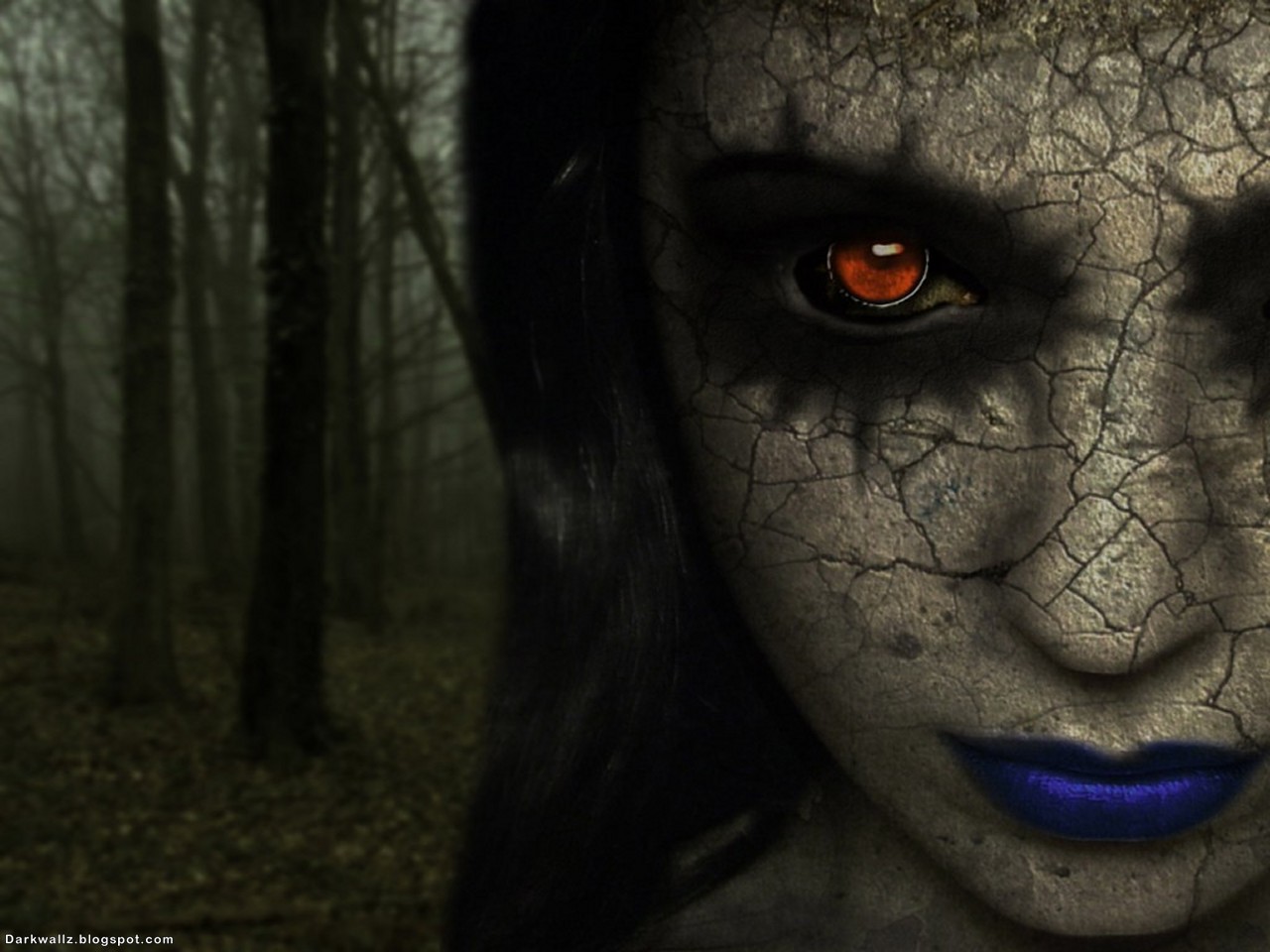 Gothic Girl In The Forest | Dark Wallpaper Download
