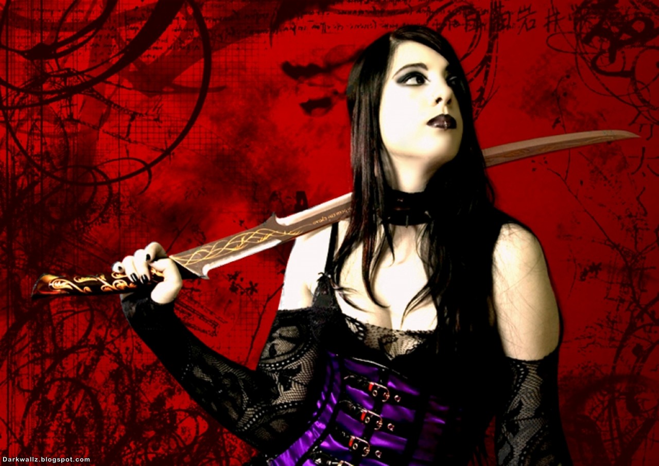 Gothic Girl With Sword | Dark Wallpaper Download