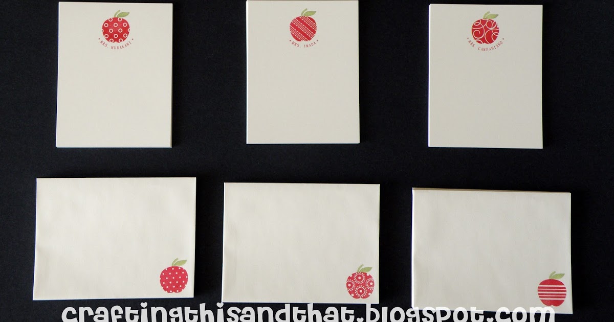 Apple Notecards for Teachers